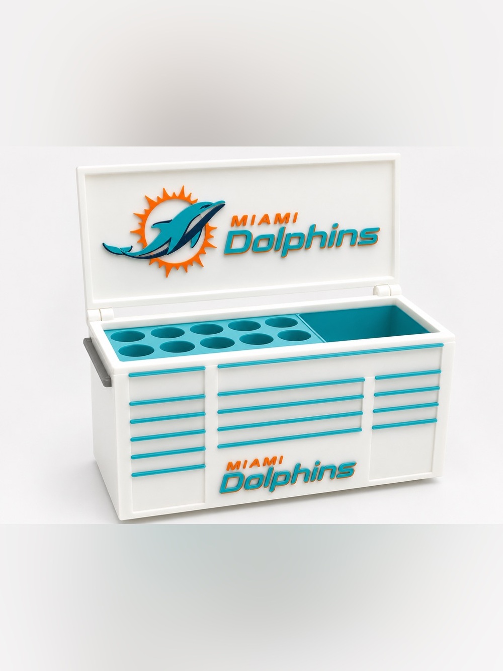 Miami Dolphins Mini Toolbox Pen And Trinket Holder Desk Top Organizer